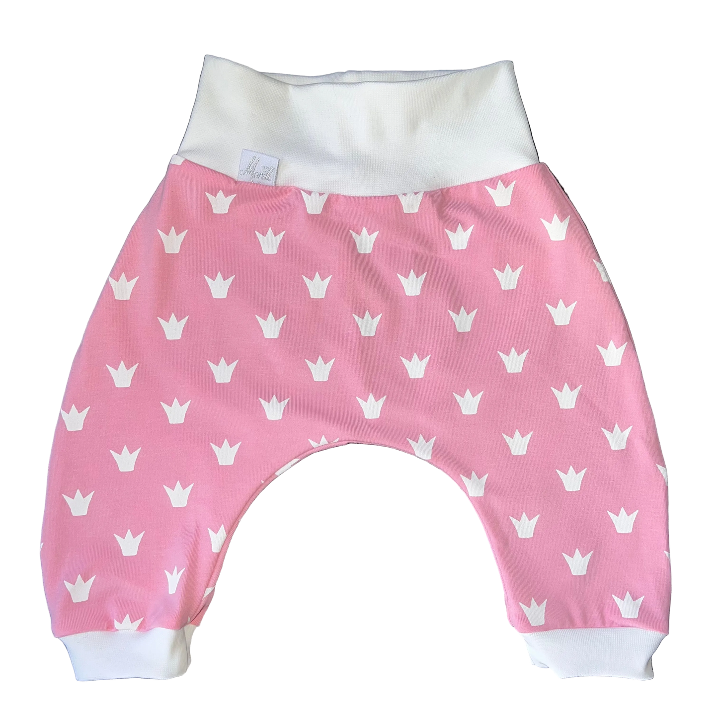 Babybukse med rosa kroner