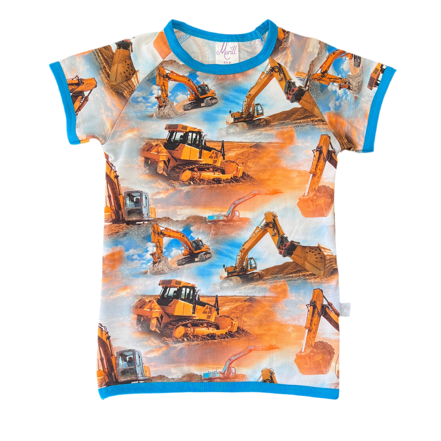 T-skjorte turkis gravemaskin