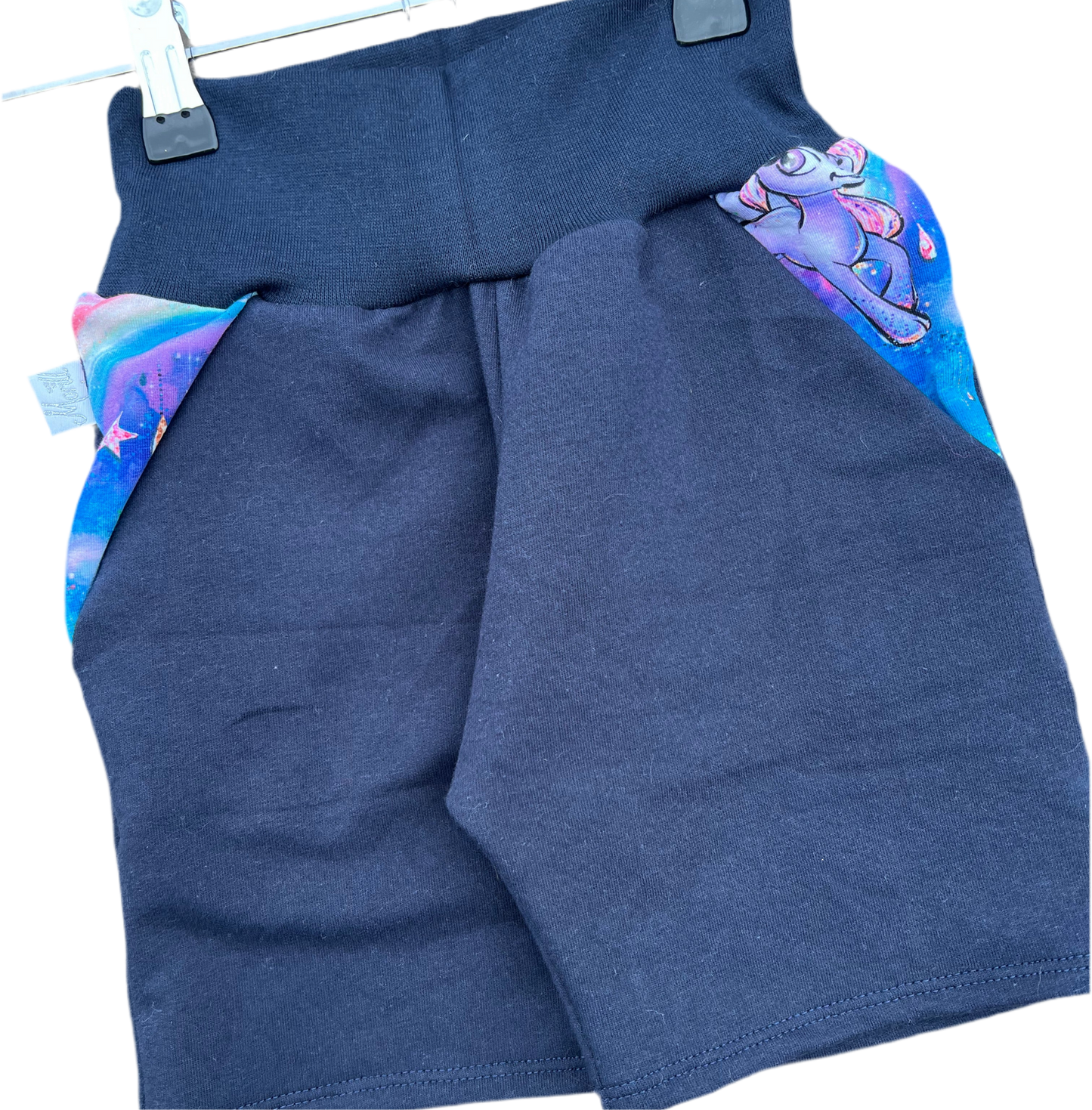 Shorts mørk blå enhjørning