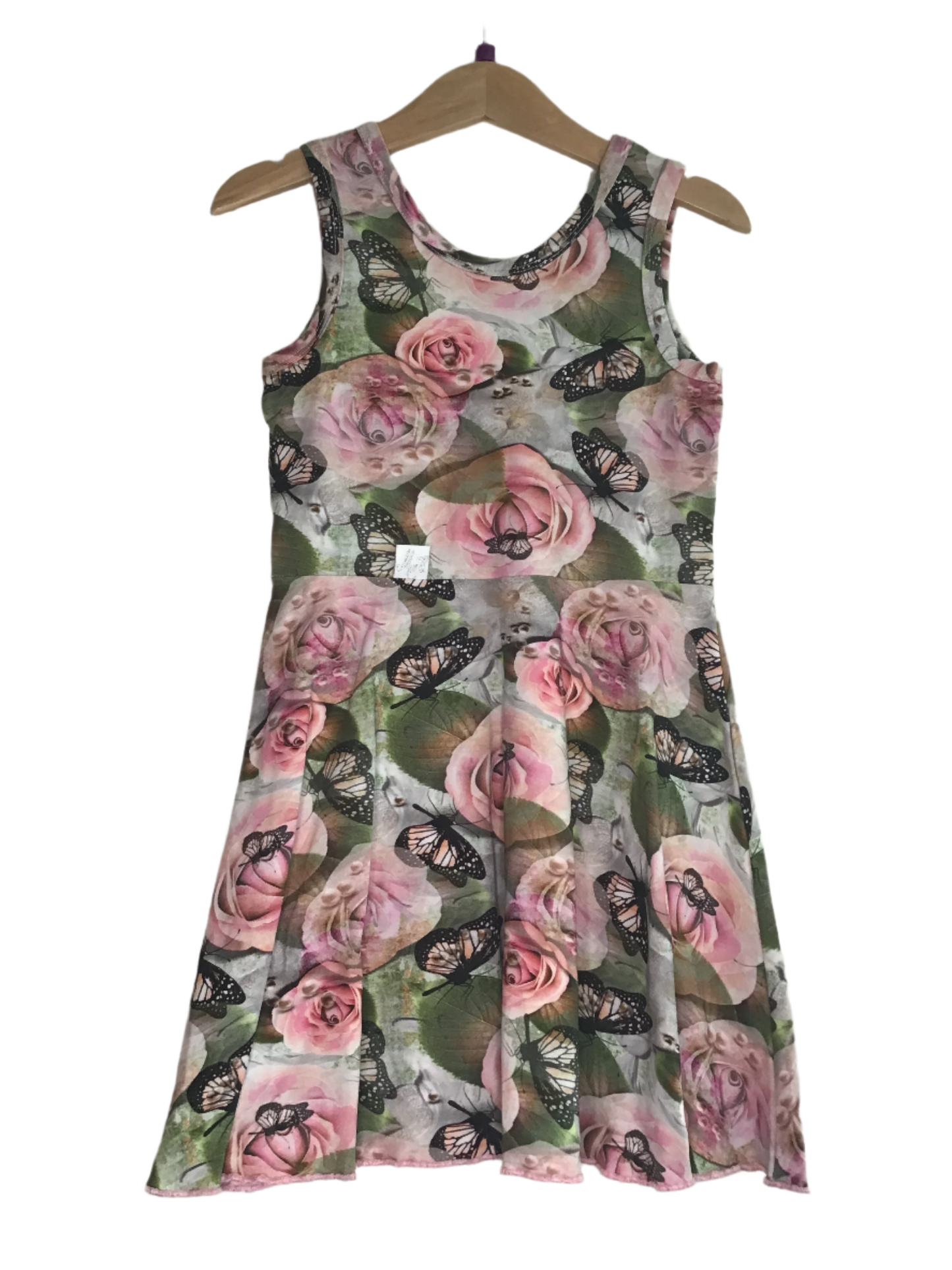 Kjole rosa/grønn blomst