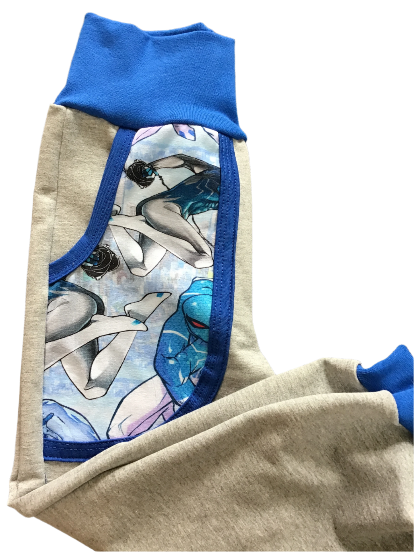 Bukse blå/grå spider