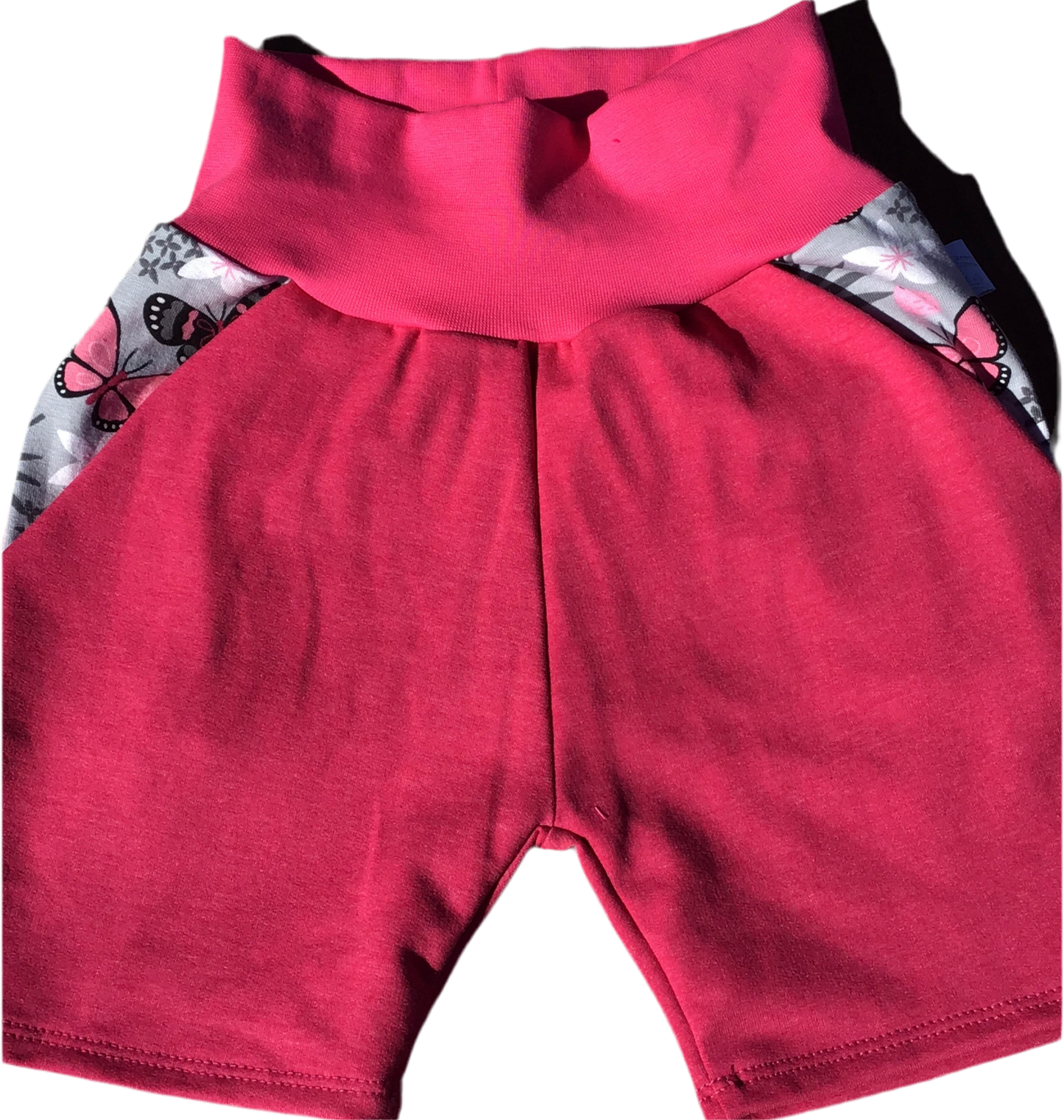 Shorts rosa sommerfuggel grå