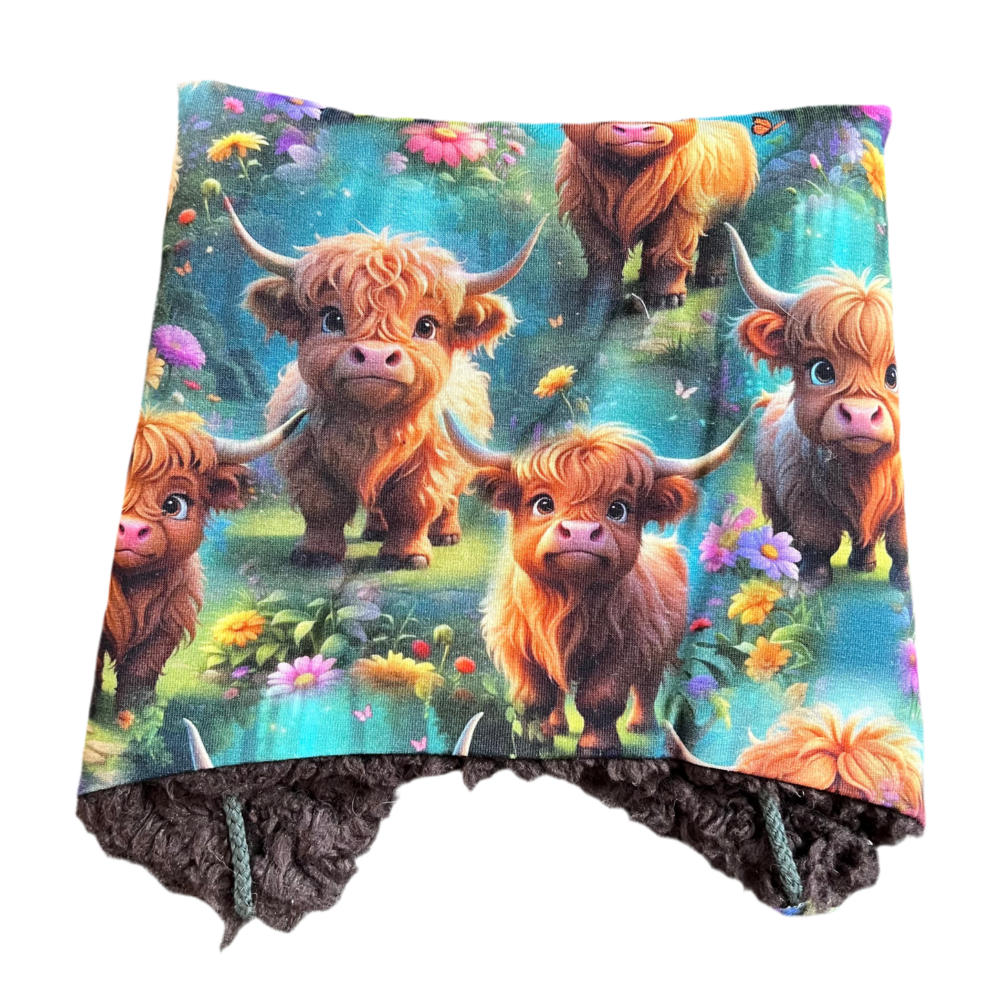 Knyttelue Teal Ku m/pelsfor