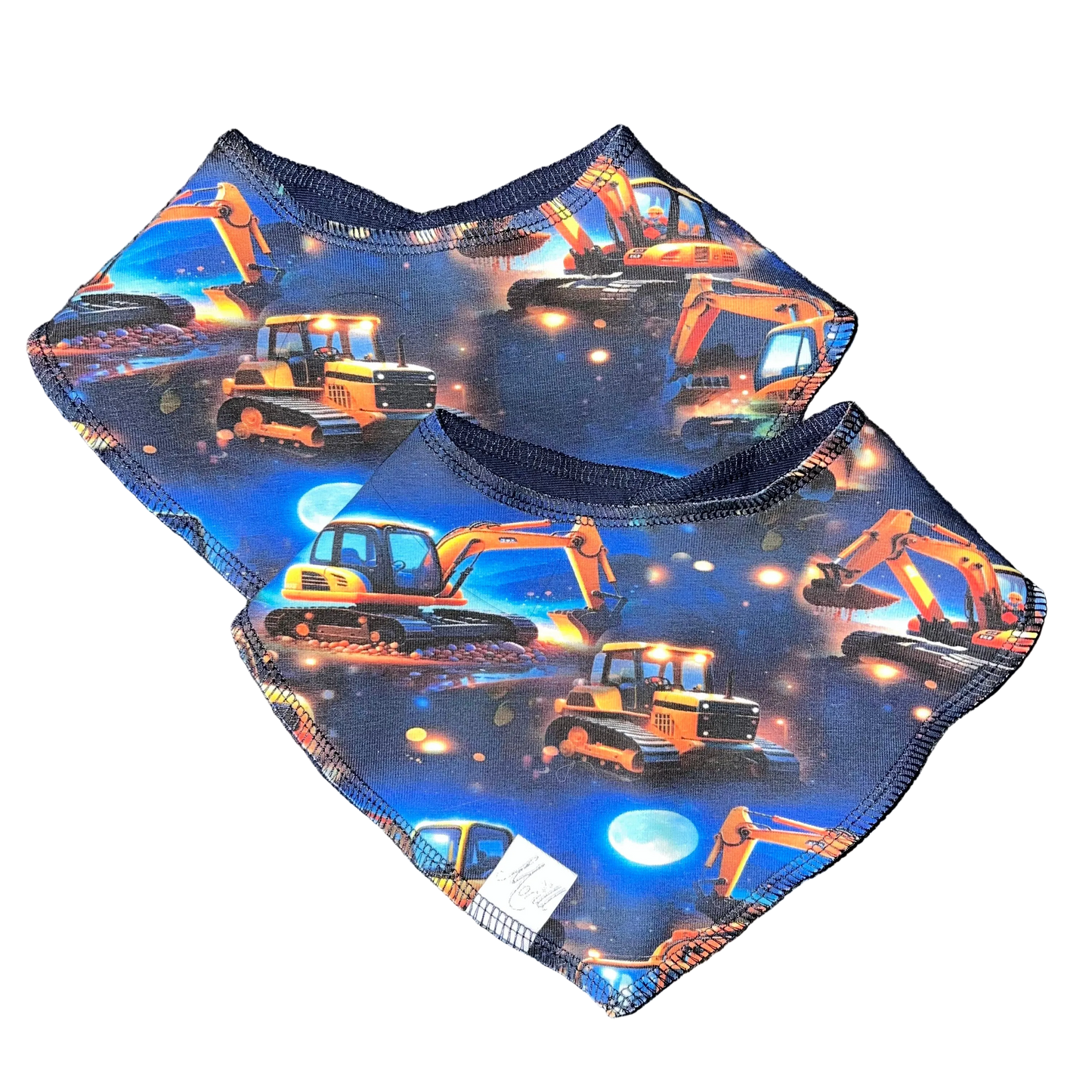 Smekke til barn med gravemaskin og måne