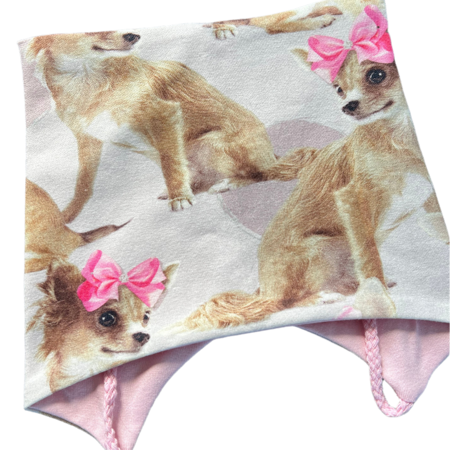 Knyttelue rosa hund