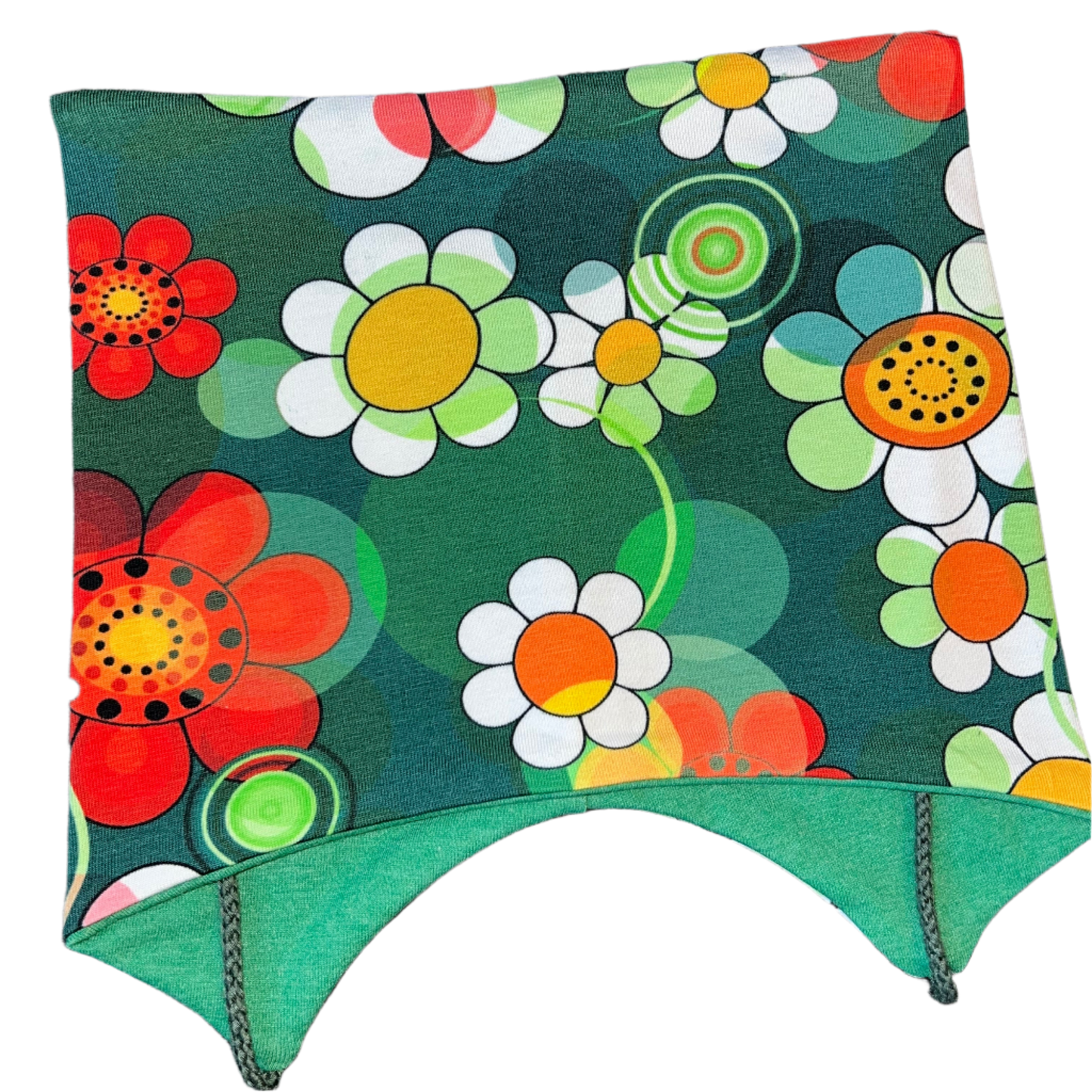 Knyttelue Retro blomster