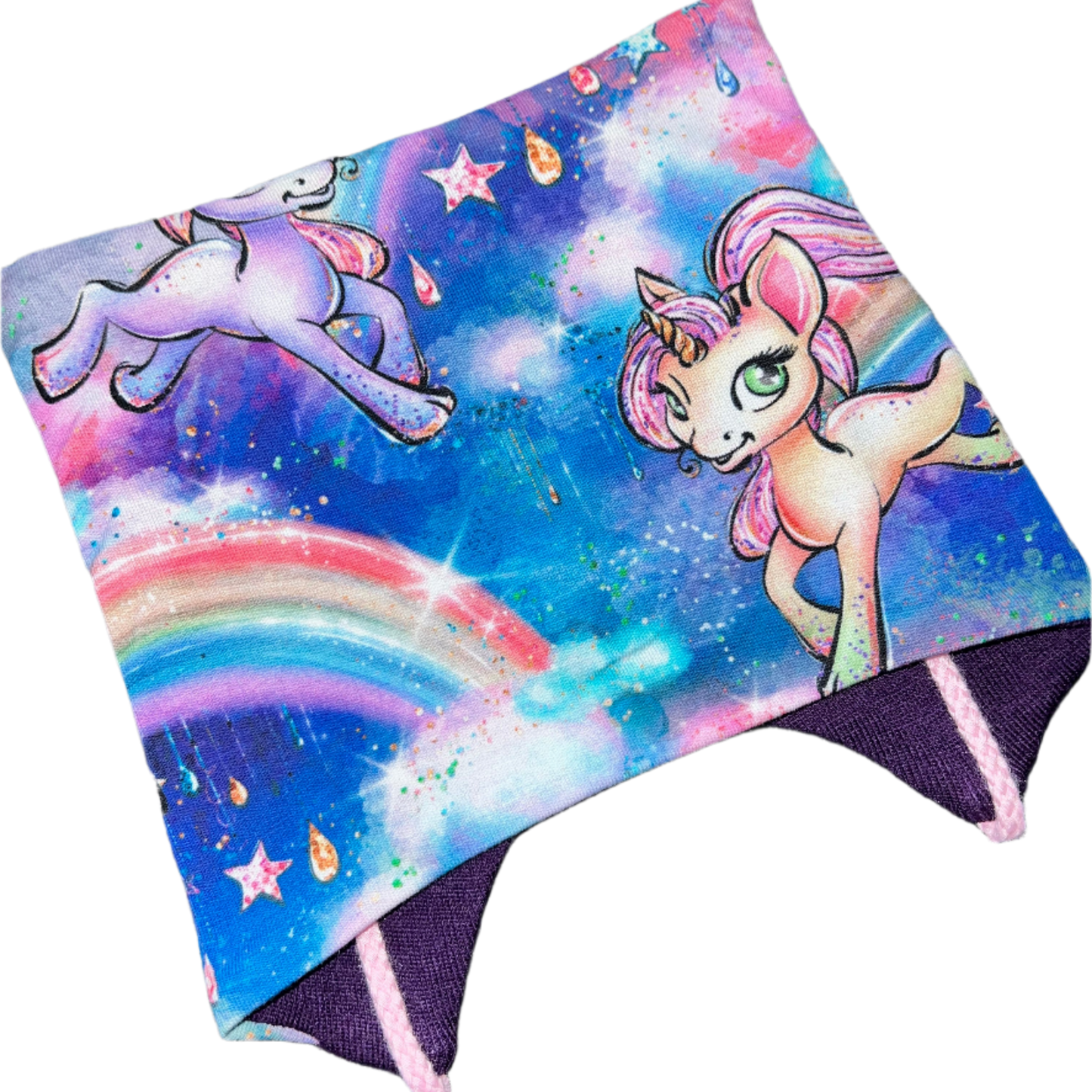 Knyttelue enhjørning regnbue