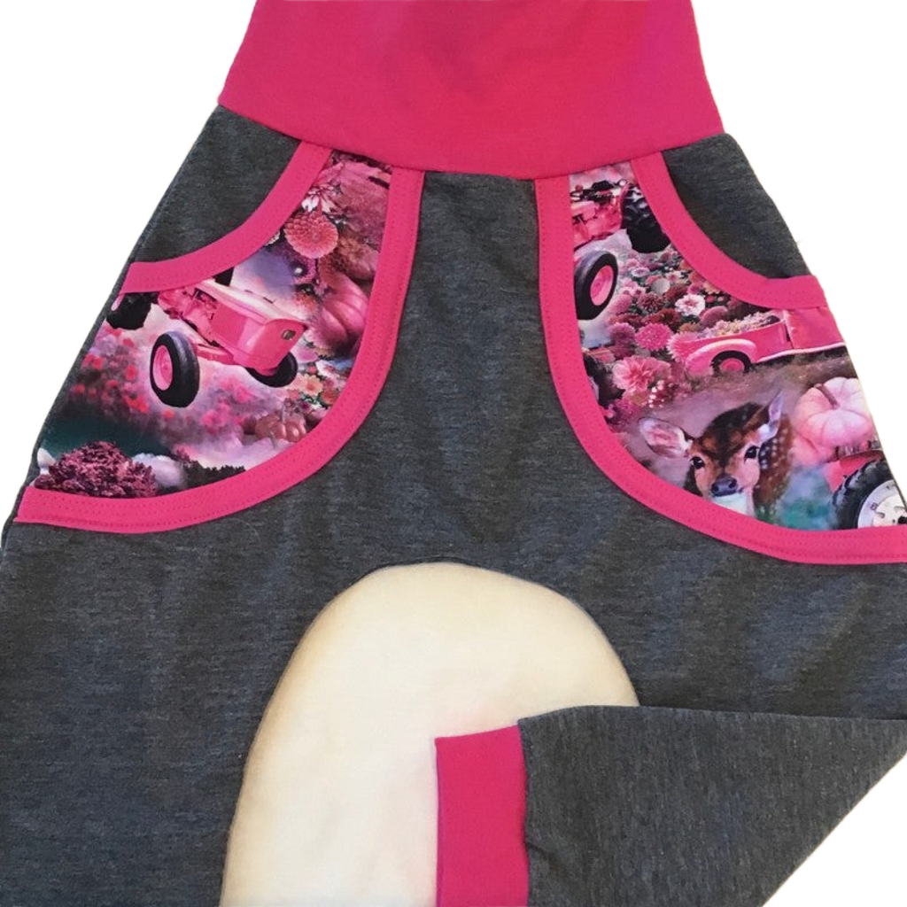 Babybukse rosa traktor