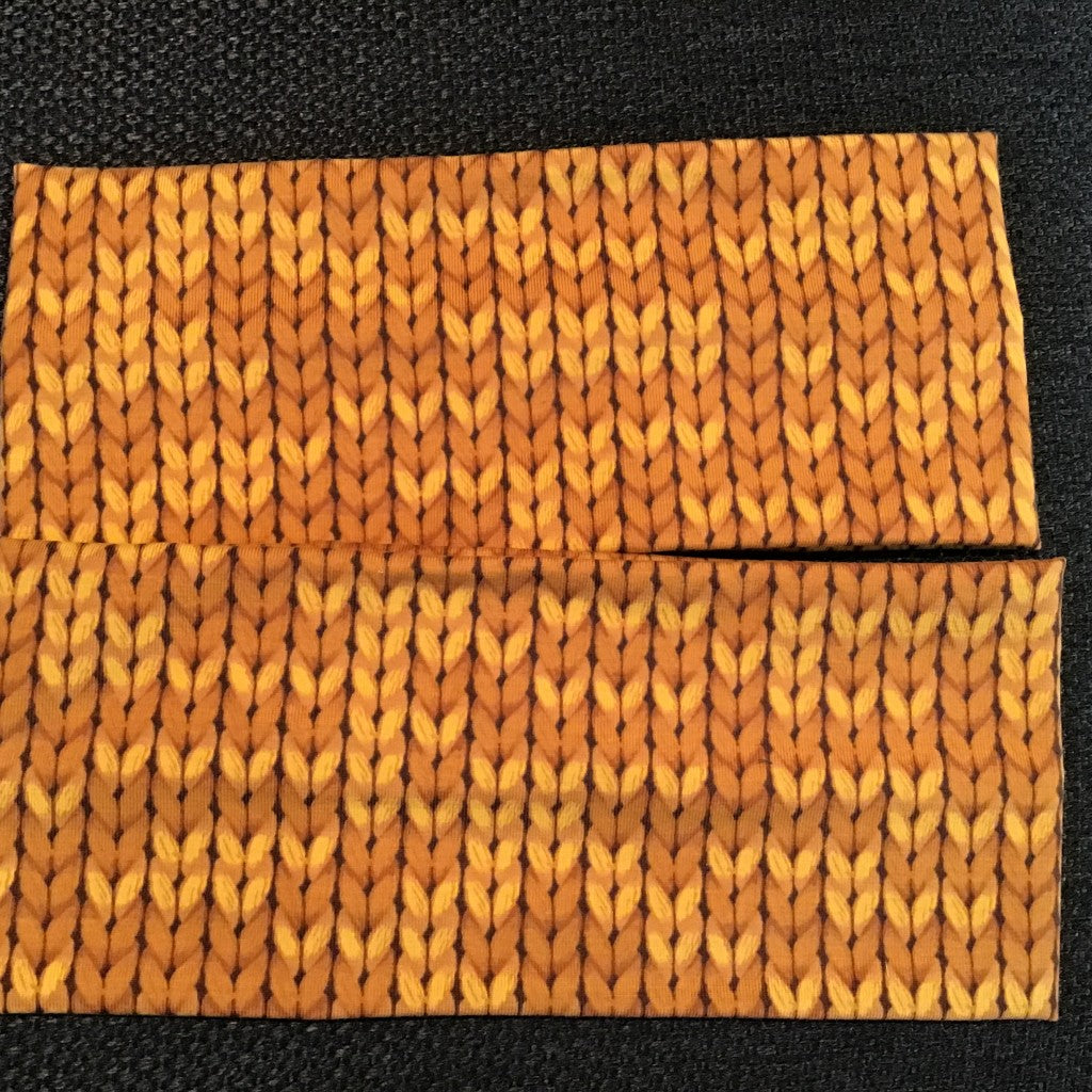 Pannebånd gult strikka