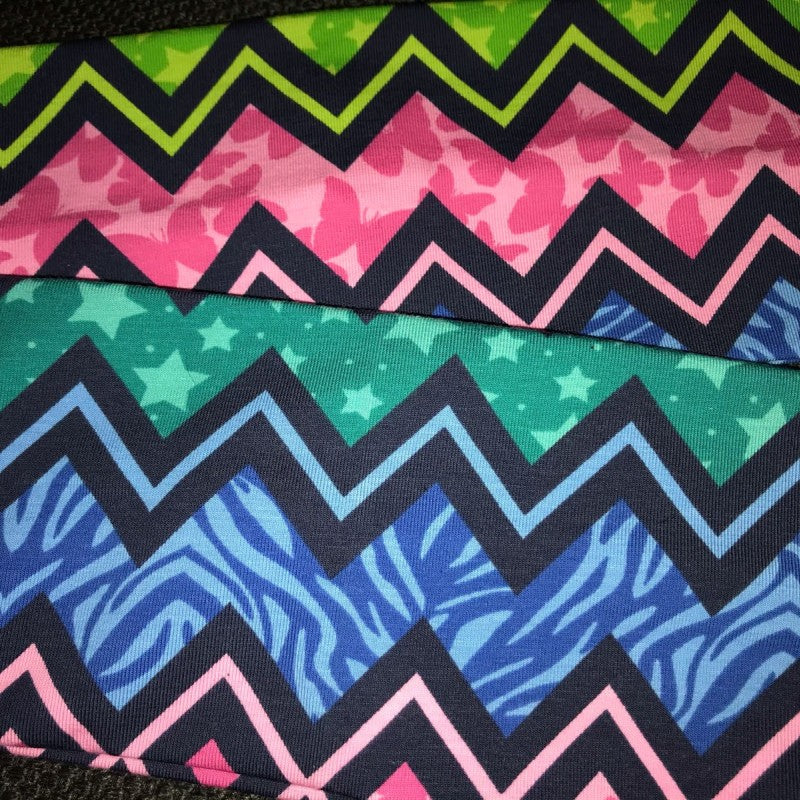 Pannebånd Zigzag blå/rosa