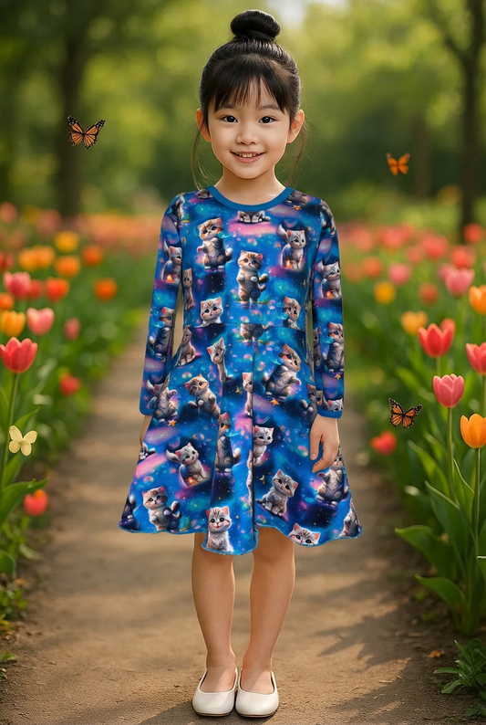 Kjole Katt m/lang erm