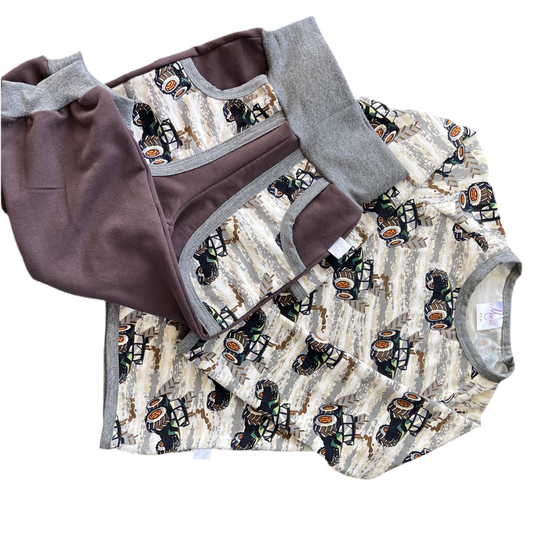 Joggedress brun traktor