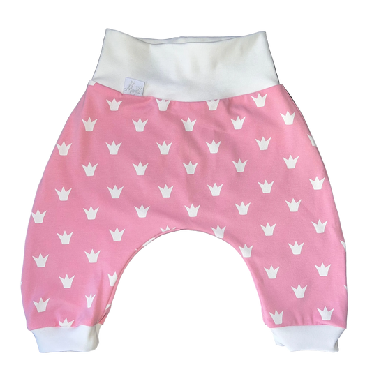Babybukse med rosa kroner