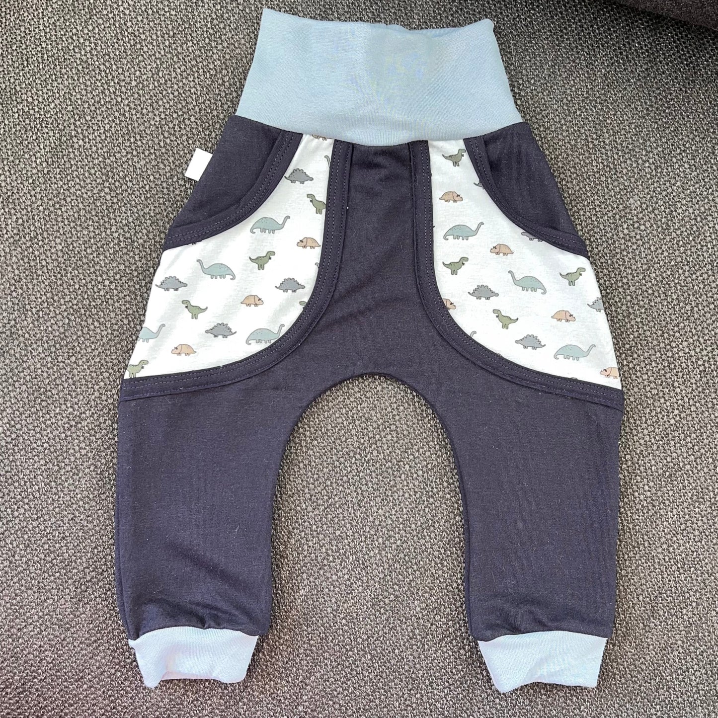 Babybukse blå mini dinosaurer