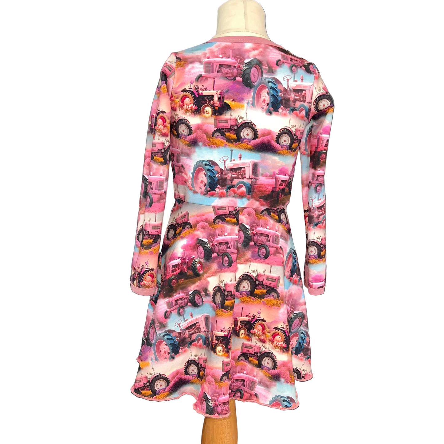 Kjole Rosa gamletraktorer m/lang erm