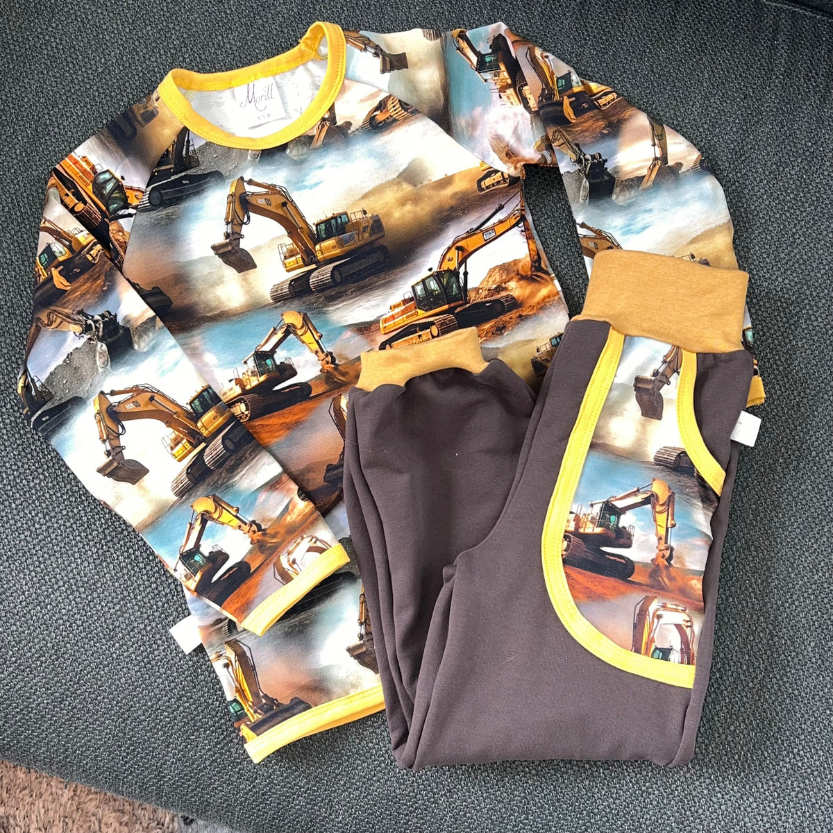 Joggedress Gravemaskiner brun