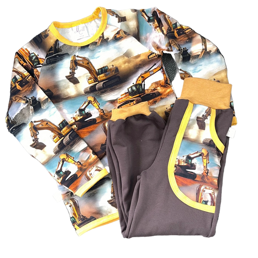 Joggedress Gravemaskiner brun