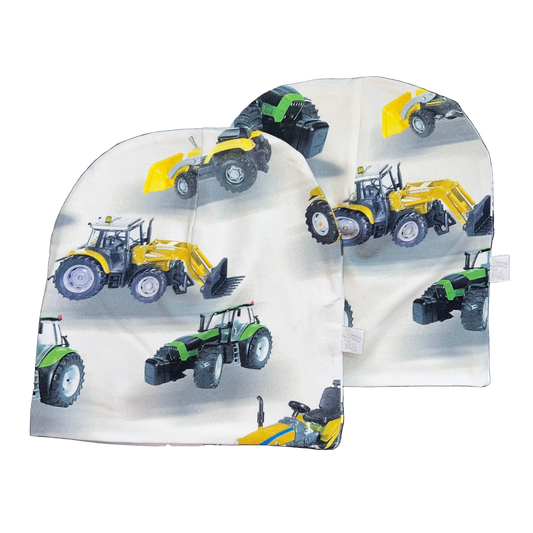 Lue gul og grønn traktor