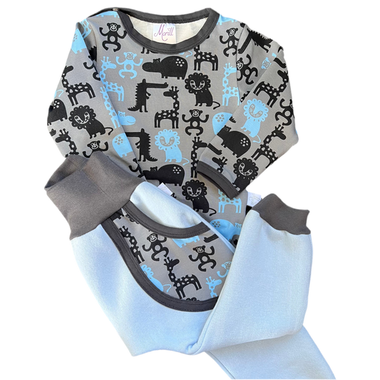Baby Joggedress Blå/grå Jungeldyr