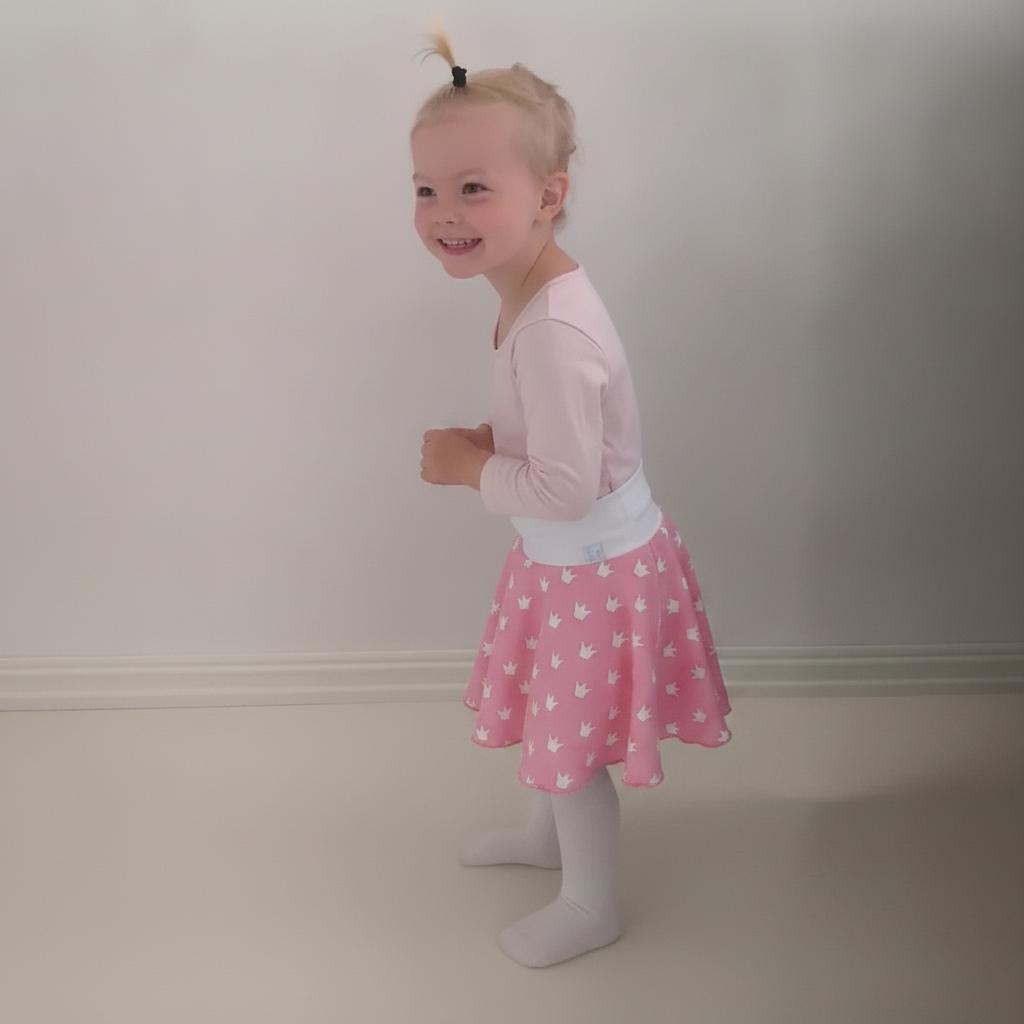 Snurreskjørt rosa kroner