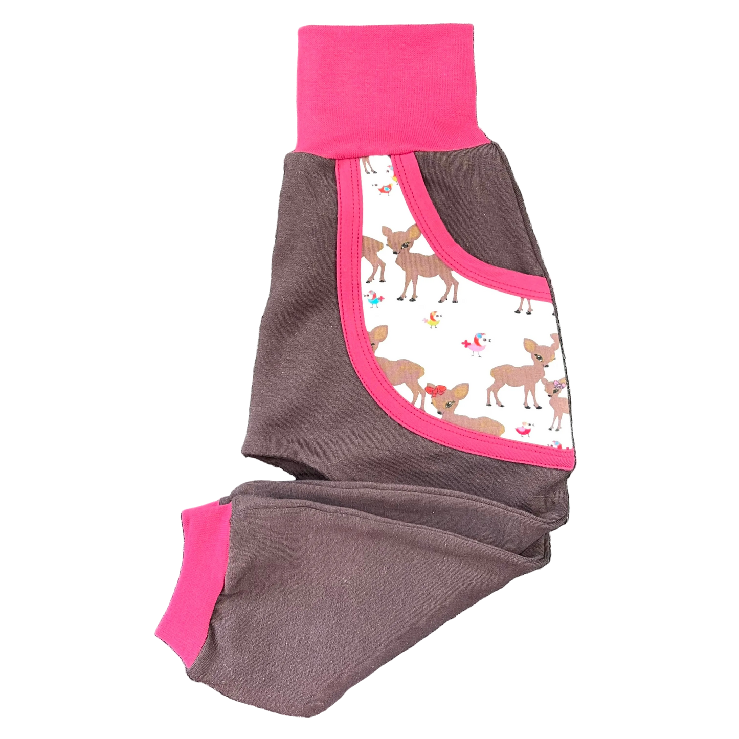 Babybukse Bambi hvit-brun