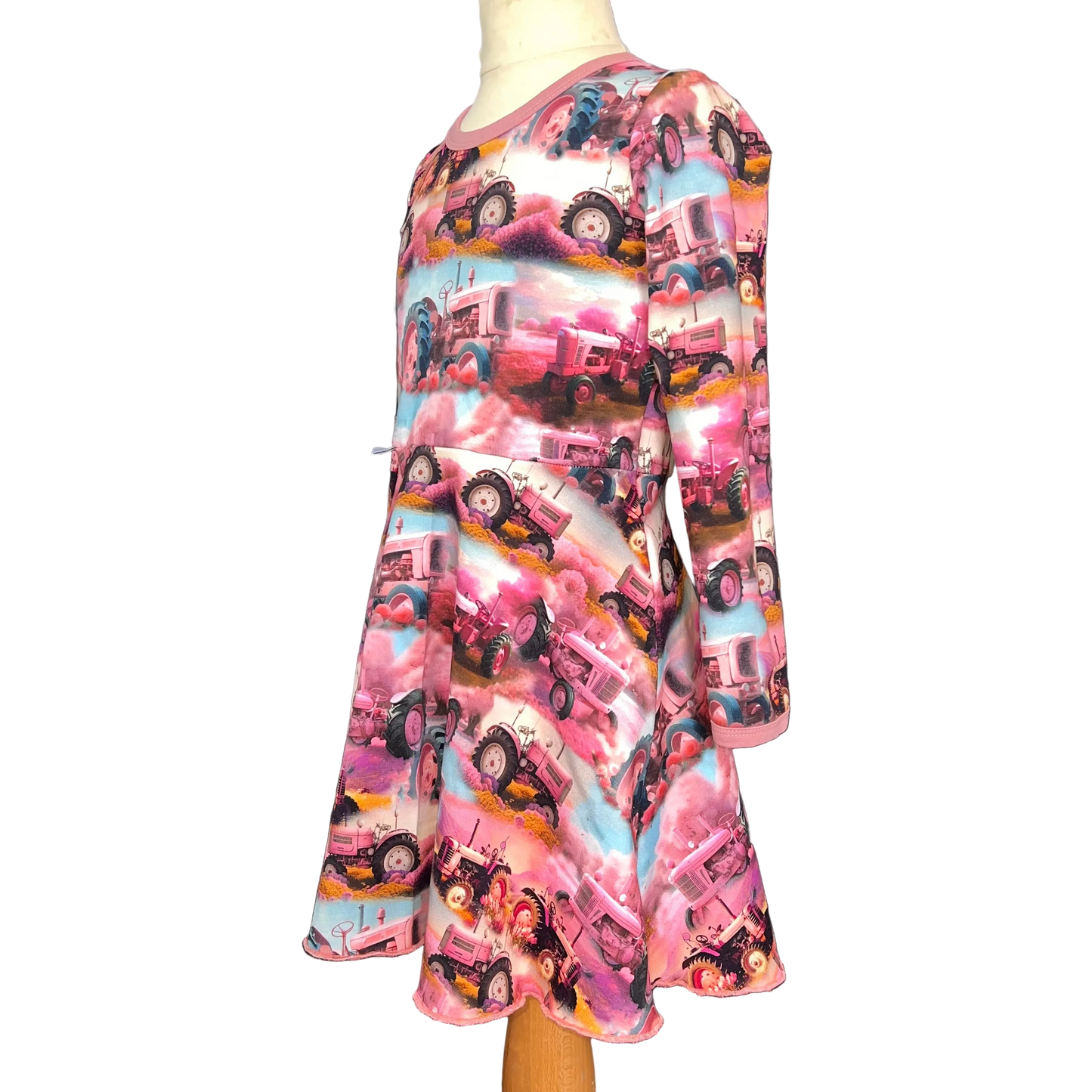 Kjole Rosa gamletraktorer m/lang erm