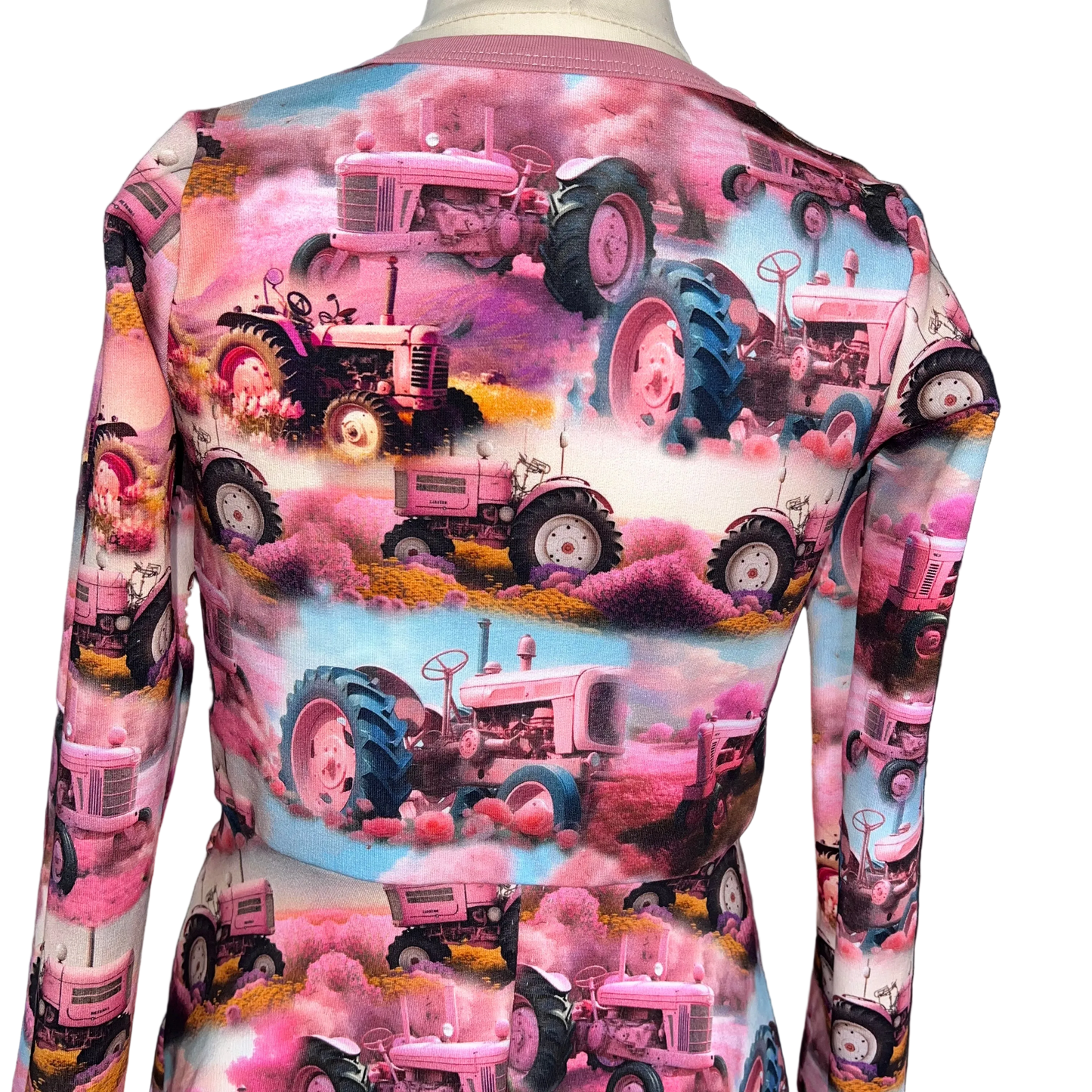 Kjole Rosa gamletraktorer m/lang erm