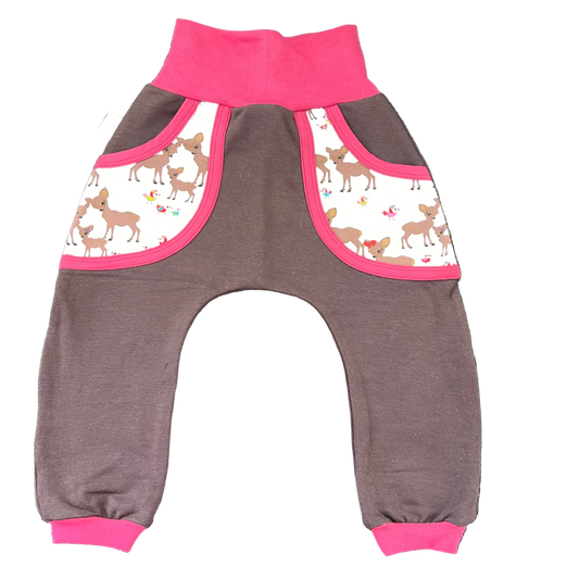 Babybukse Bambi hvit-brun