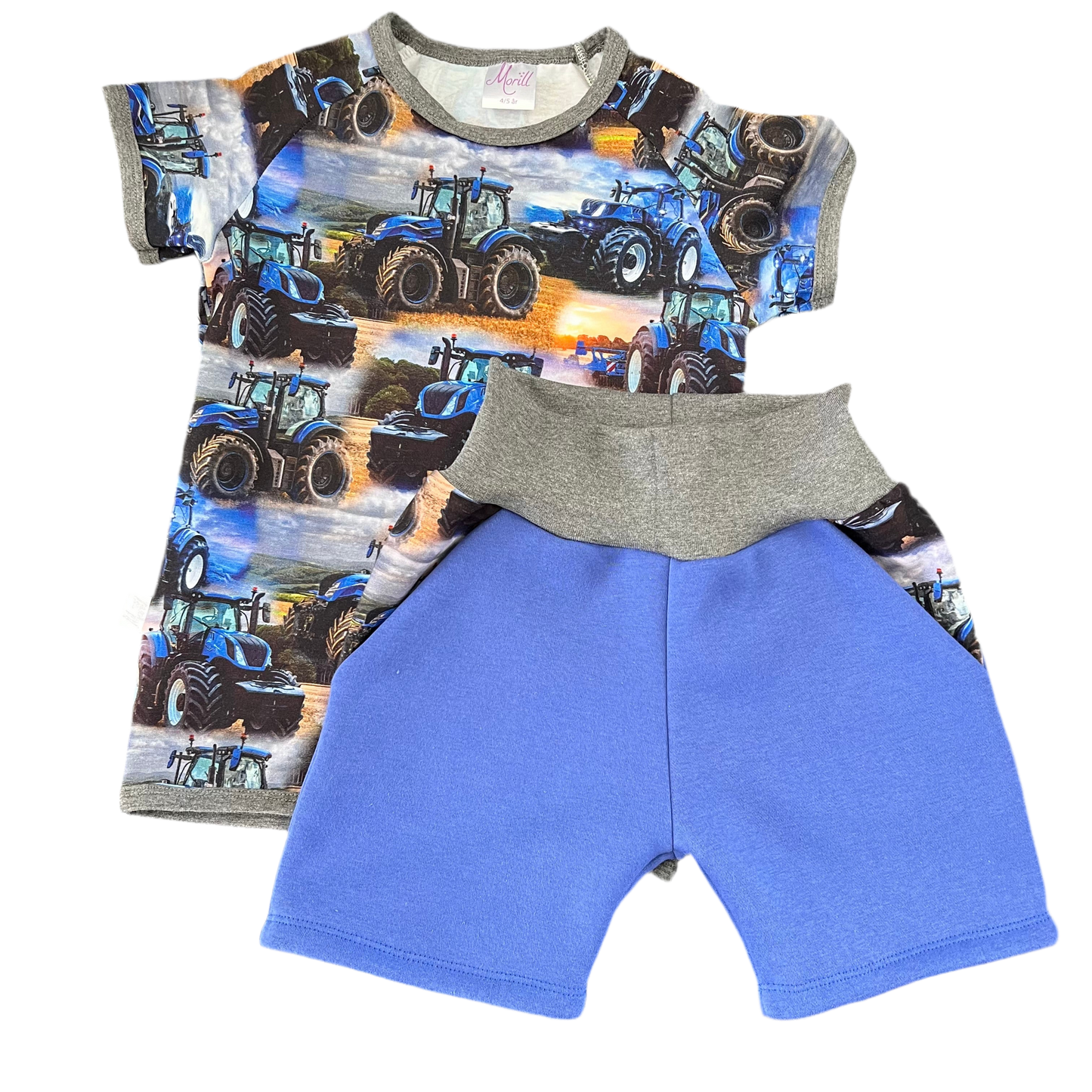 Traktor New Holland shorts og t-skjorte sett