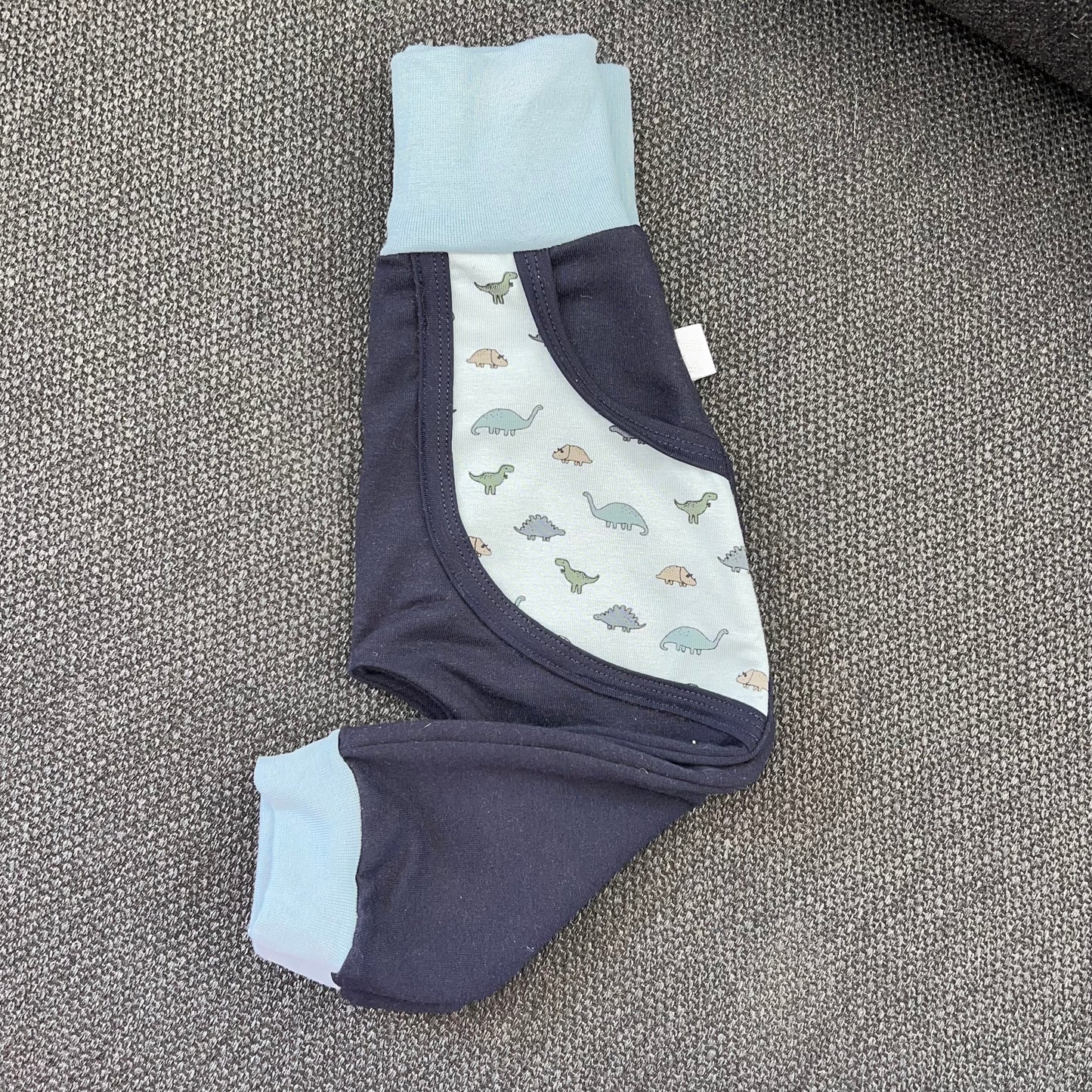 Babybukse blå mini dinosaurer