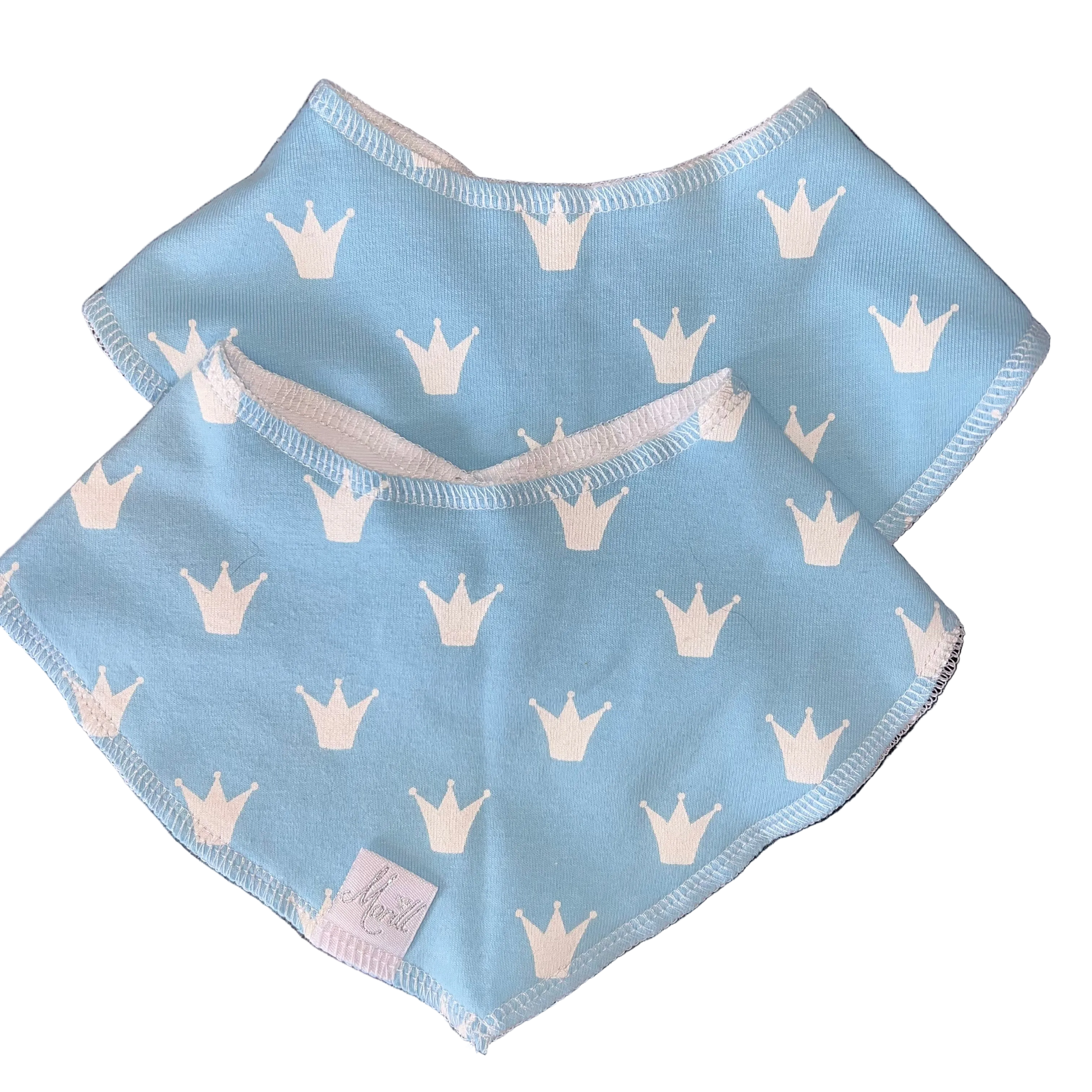 Smekke til barn blå med kroner