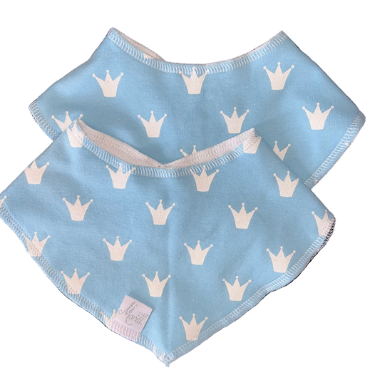 Smekke til barn blå med kroner