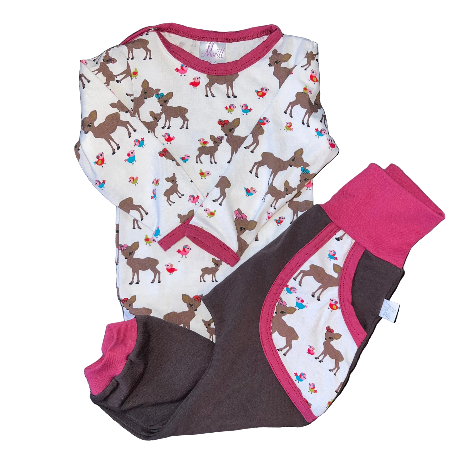 Babyjoggedress Bambi på hvit