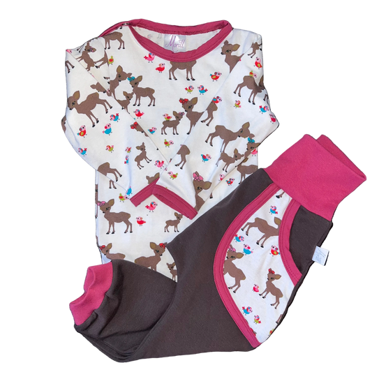 Babyjoggedress Bambi på hvit