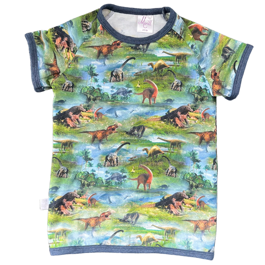 Somersett Dino blå-grønn shorts og t-skjorte sett