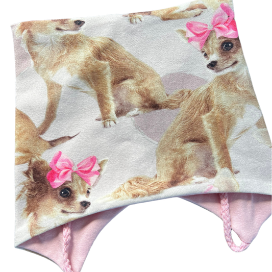 Knyttelue rosa hund