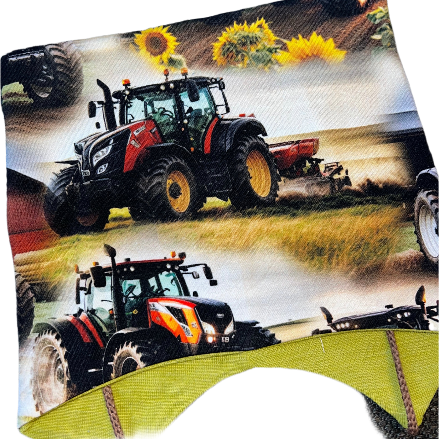 Knyttelue rød traktor m/ull