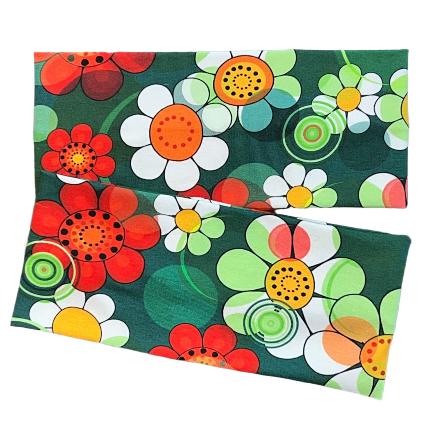 Pannebånd Retroblomster grønn