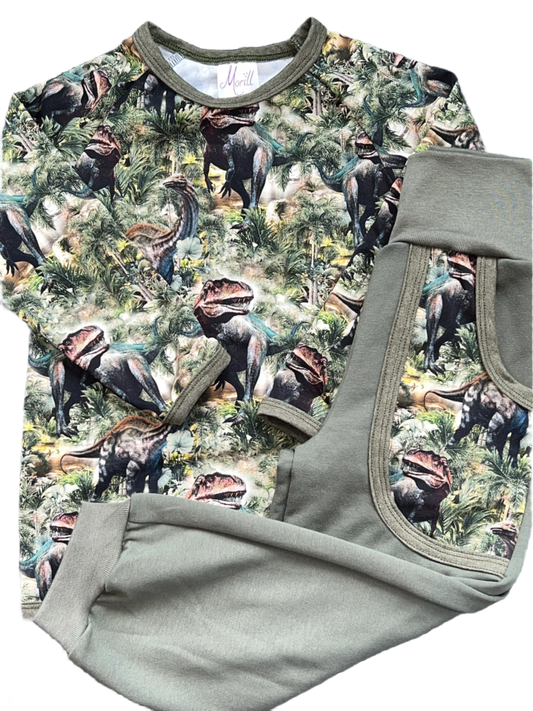 Joggedress dinosaur grønn